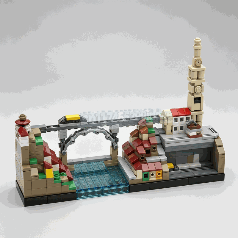 Lego Set Creator - 521-teiliges Porto Stadt Skyline Baustein-Set, Wahrzeichen-Brücke,